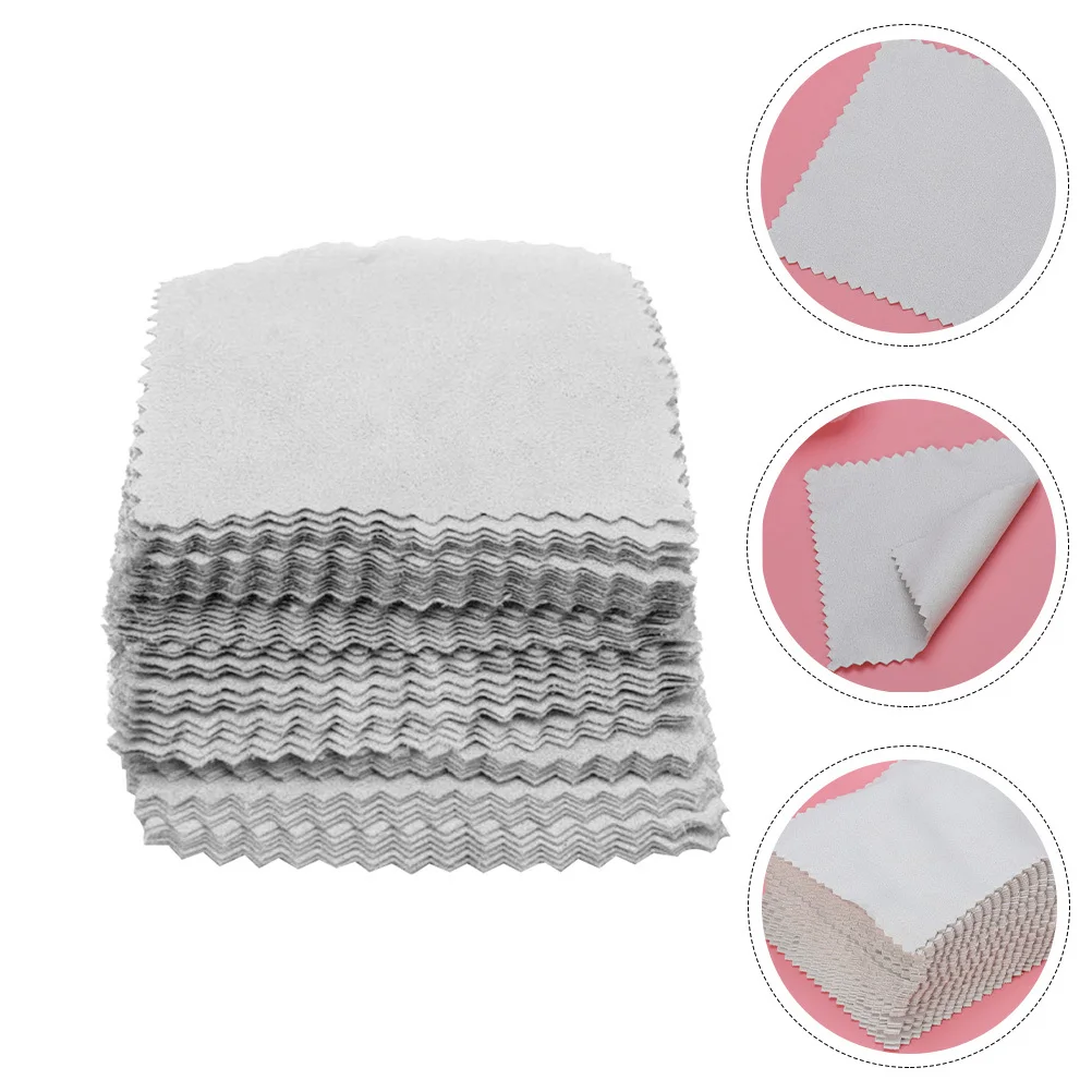 

100Pcs Jewelry Cleaning Cloth Suede Material Removes Fingerprints and Smudges Compact for Travel Gold Silver Diamond Brass