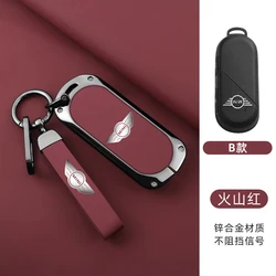 Leather Car Remote Key Case Full Cover Protection Shell Keychain Holder for Bmw Mini Countryman Cooper One 2023 2024 Accessories