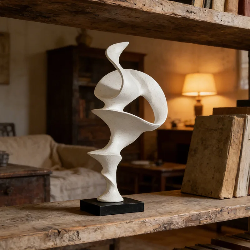 

HT antique sculpture ornament - perfect for boutique hotels, home decor, and entryway accents - twisted abstract design