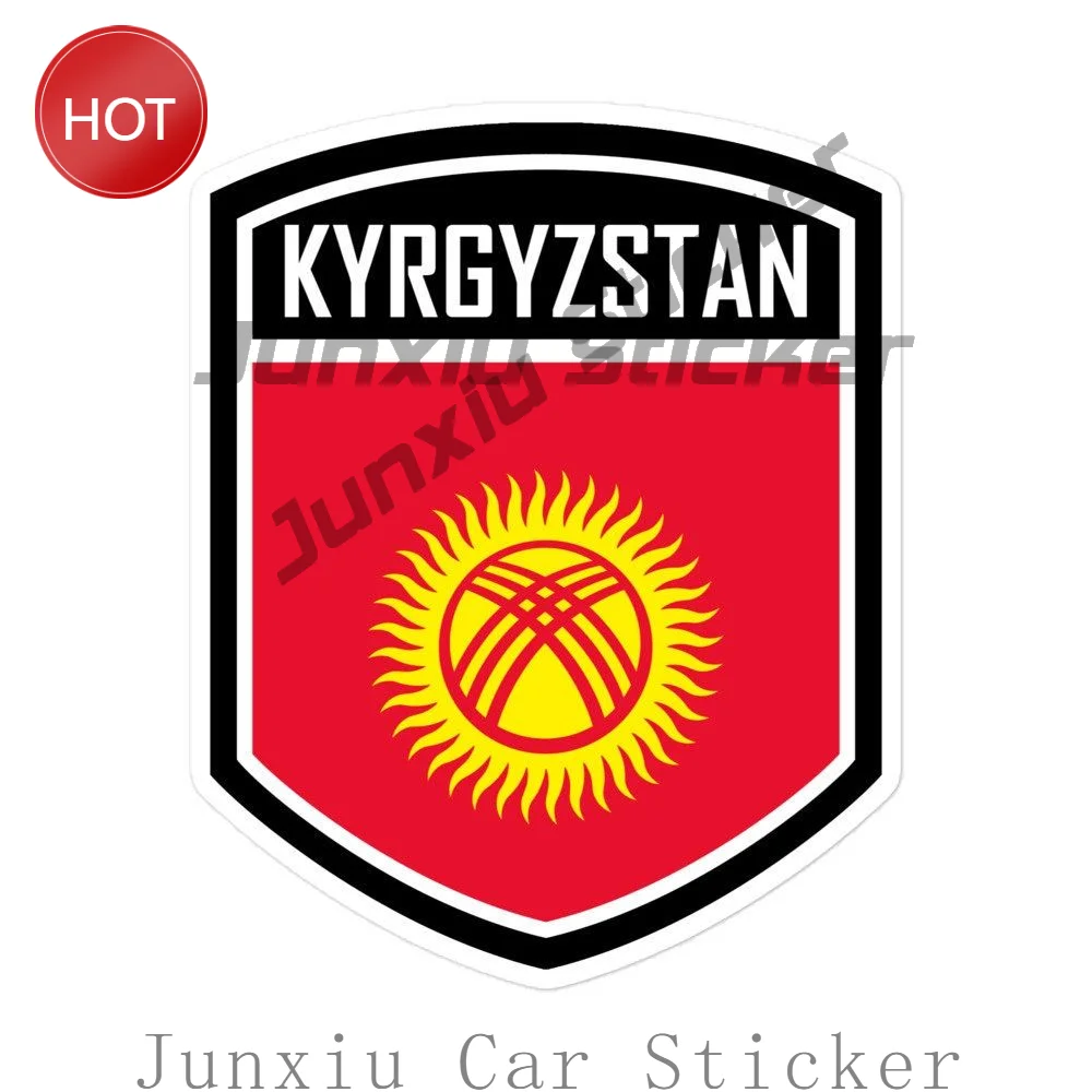 Kyrgyzstan Flag Emblem Car Sticker Waterproof Vinyl Decal For Car Door And Rear Window Vehicle Exterior Decoration