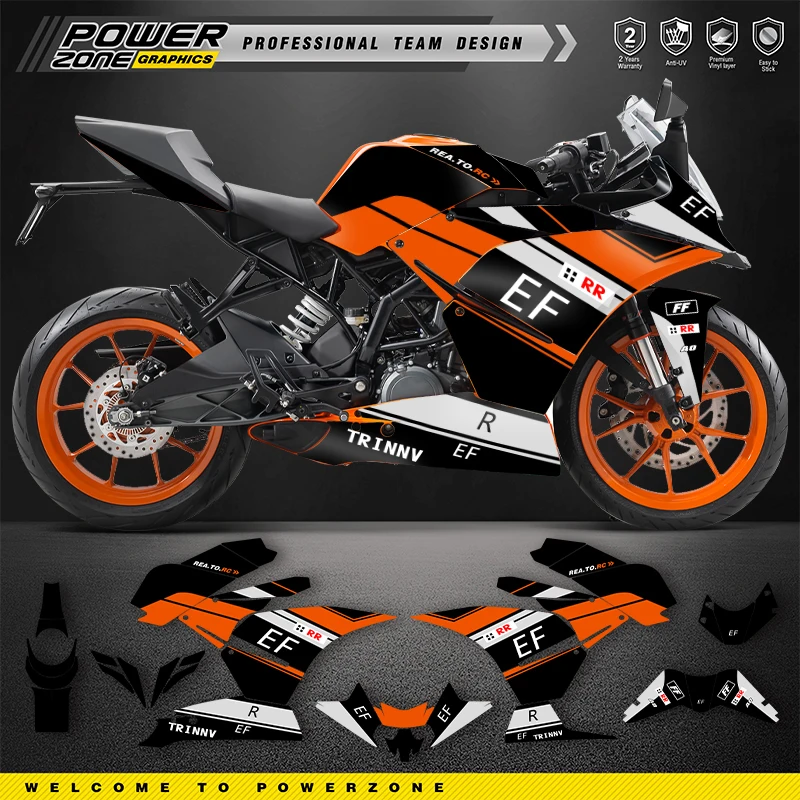 

PowerZone SUPERMOTO Custom Sticker Graphics for KTM RC 250 RC 390 2014 2015 2016 Backgrounds Decals Racing Vinyl Sticker Kit 01