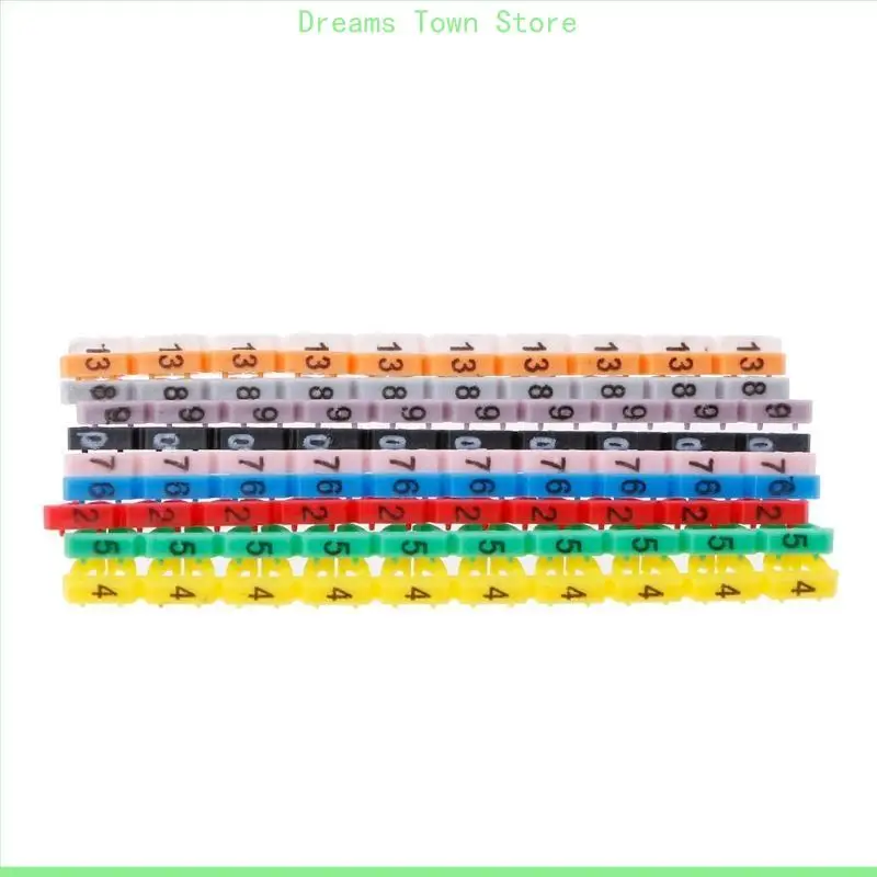 HX6A 100pcs Easy Mark PP Numeric Cable Label Marks Cables Tag Labels Marker Marker