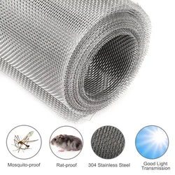 2pcs Stainless Steel Mesh Sheet Air Brick Mesh Rodent Proof Vent Mesh Sheet Pest Control Window Mosquito Nets Home Curtains