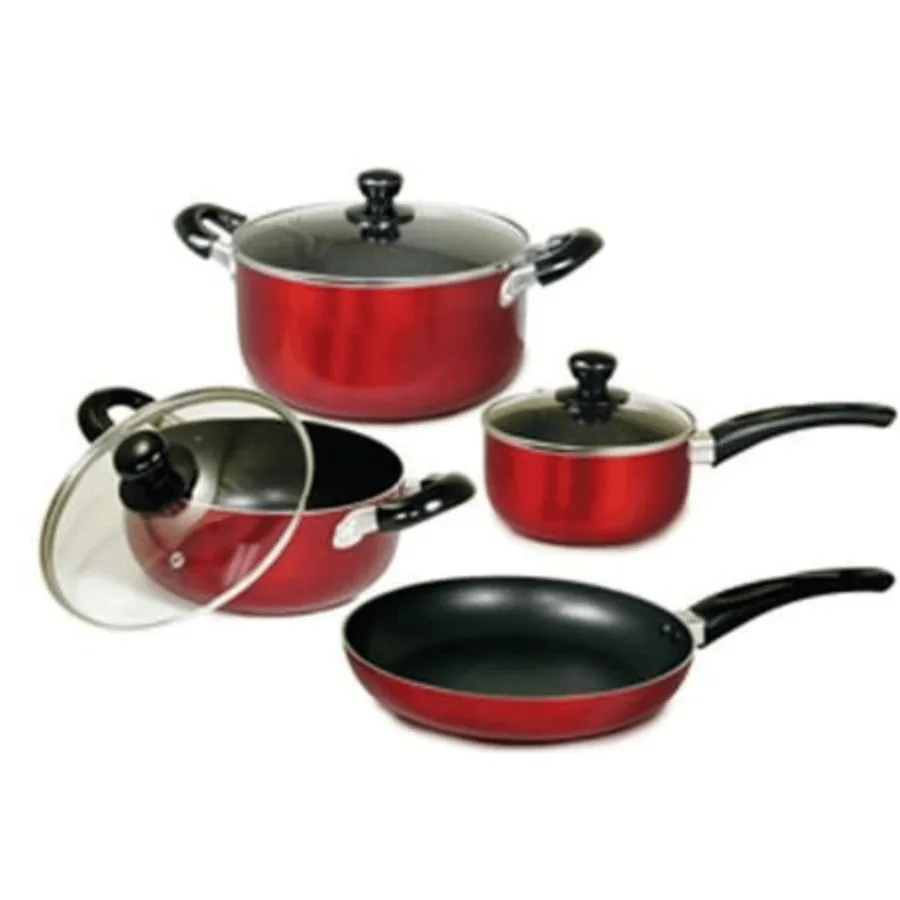 

Kitchen aluminum non-stick cookware set, black, scratch-resistant coating and heat-resistant Bakelite handles