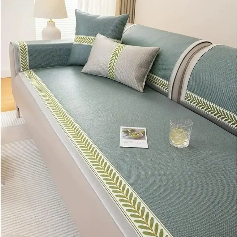 1pcs Summer Ice silk Cool Sofa Mat Non-Slip Breathable Durable Dustproof Cooling Cushion for Living Room