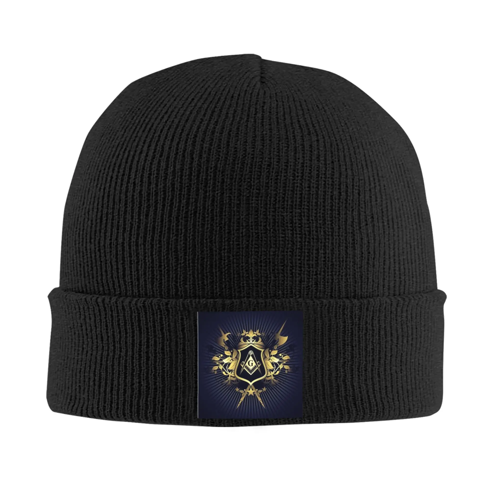 Custom Freemasonry Bonnet Hat Hip Hop Knitting Hat Men Women Unisex Adult Masonic Freemason Warm Winter Skullies Beanies Caps