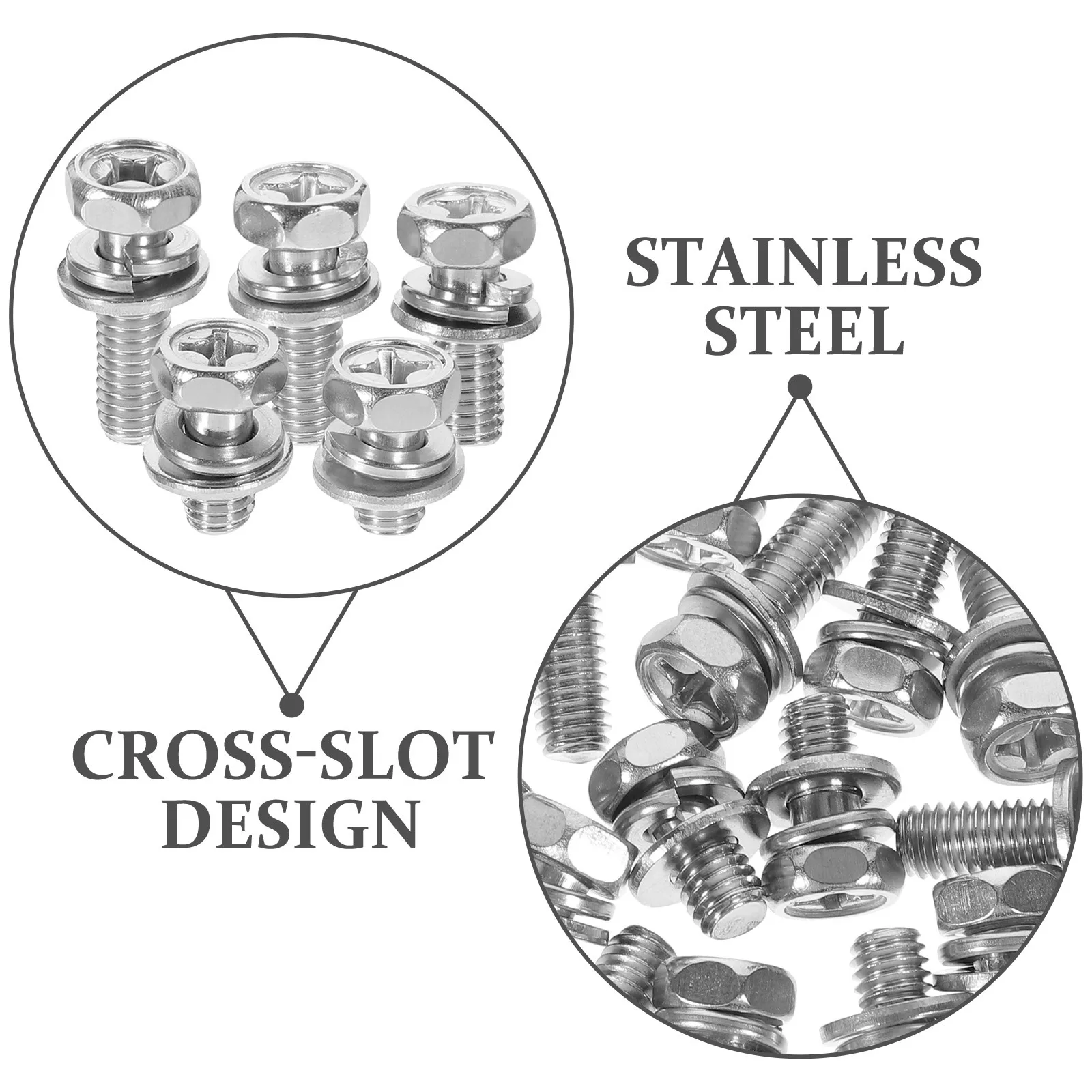 

1Set Stainless Steel Bolt Motorcycle Terminal Bolt Kit Hexagon Screw Nuts Durable Anti-Rust High Hardness Machine