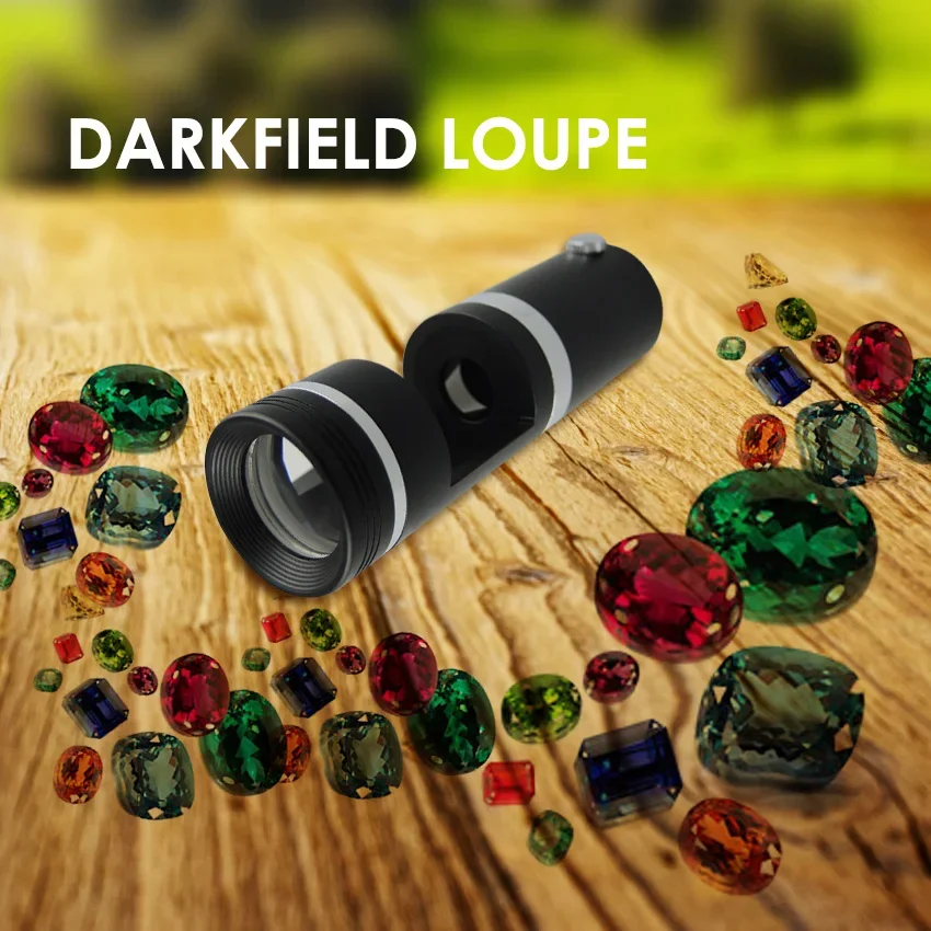 Portable Dark Field 10x Magnification Loupe Gem Gemstone Gemology Tester with 18mm Diameter Viewing Lens