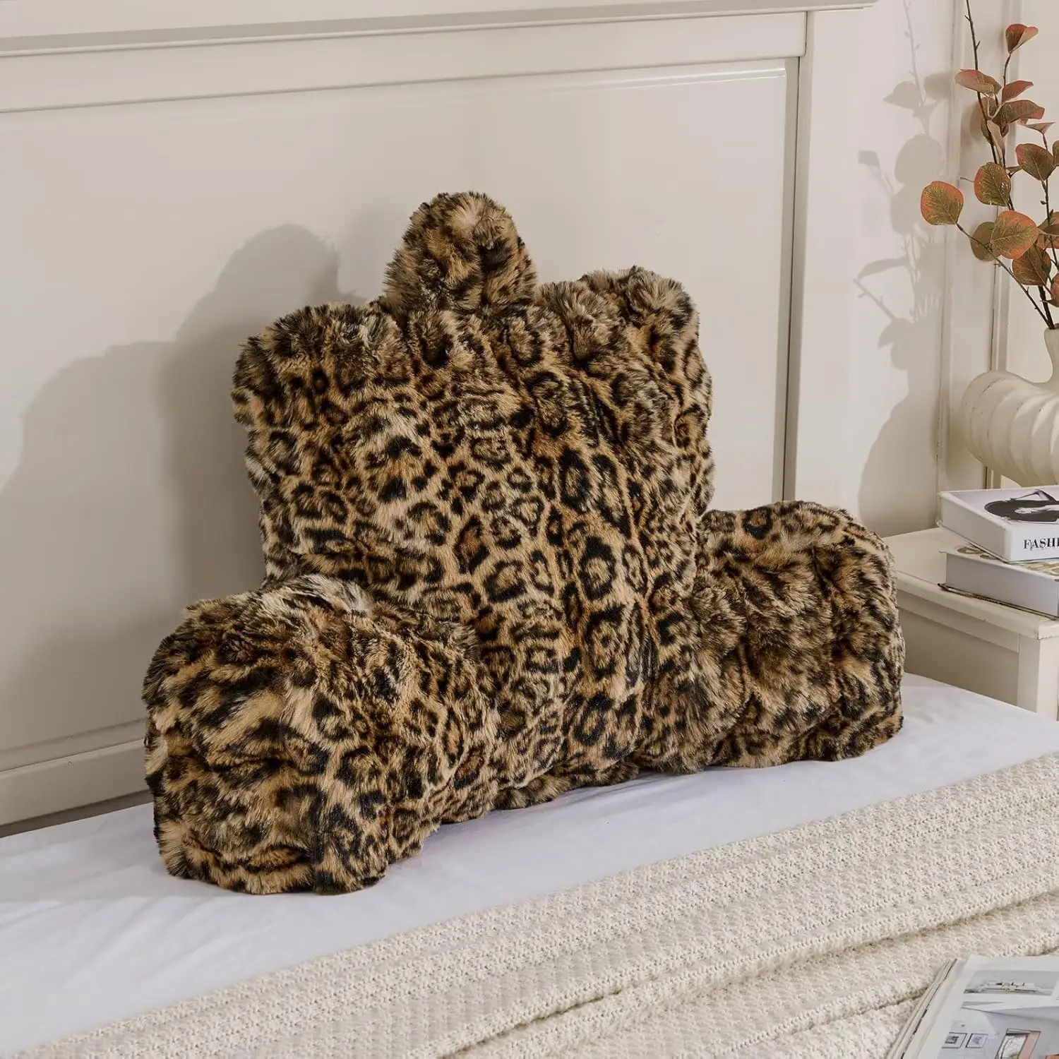 

Подушка для чтения, велюровая подушка-клин для спины, большая, для поддержки спины при сидении в кровати/на диване, для отдыха в постели, 18 дюймов