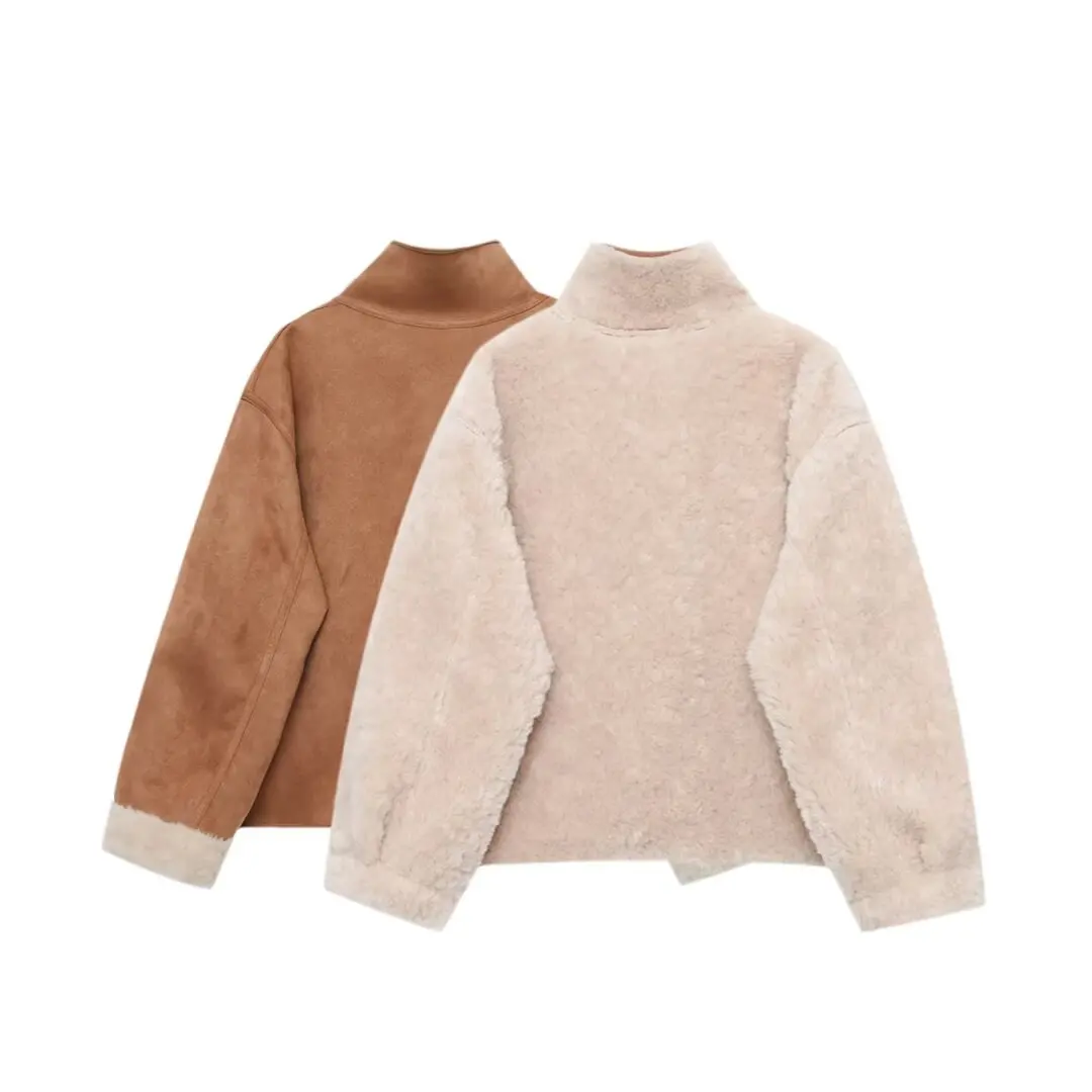 DiYiG WOMAN 2025冬新作 ファッション 冬新作 両面フリース 暖かいジャケット オールマッチ 長袖ジャケット アウターウェア 女性用