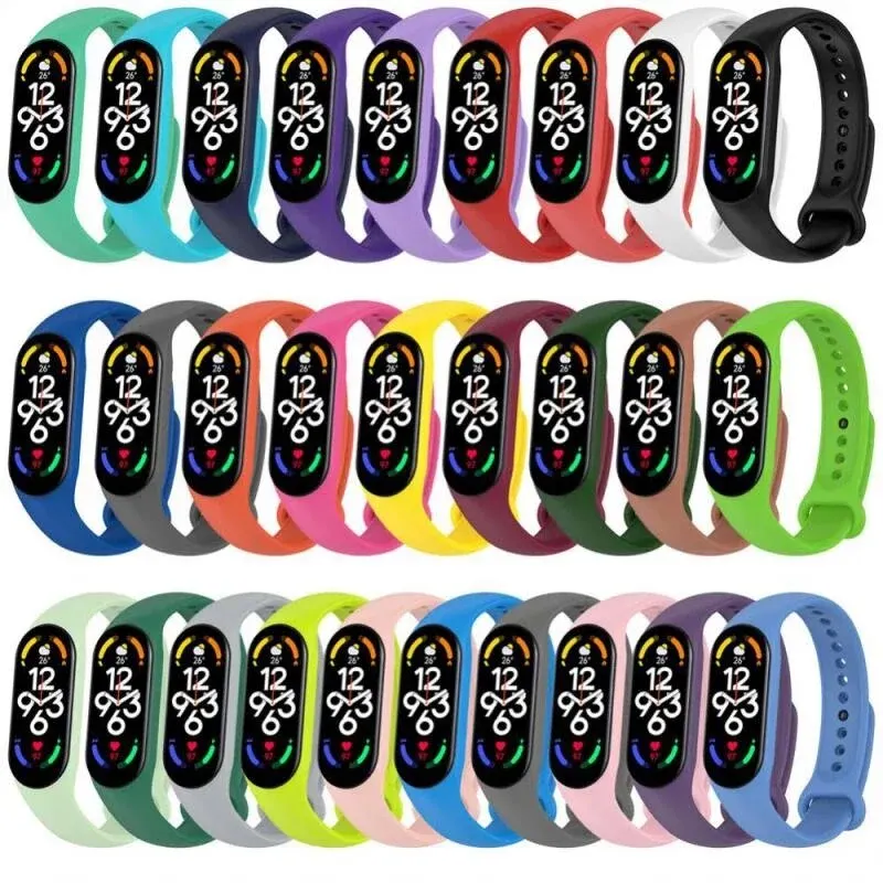 Sport Watchband for Xiaomi Mi Band 7 bracelet wrist Miband 5 6 NFC Replacement pulsera Silicone correa mi band 7 6 3 4 5 strap