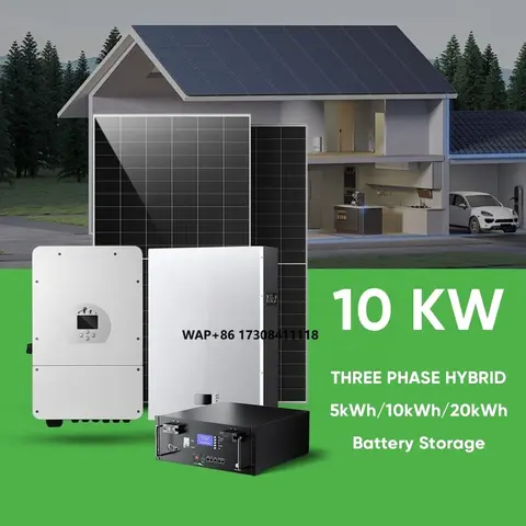 Sistema di accumulo di energia solare ibrido Fotovoltaico 10kW 12kW 30kW Sistema di energia solare Pacchetto di installazione per tutta la casa
