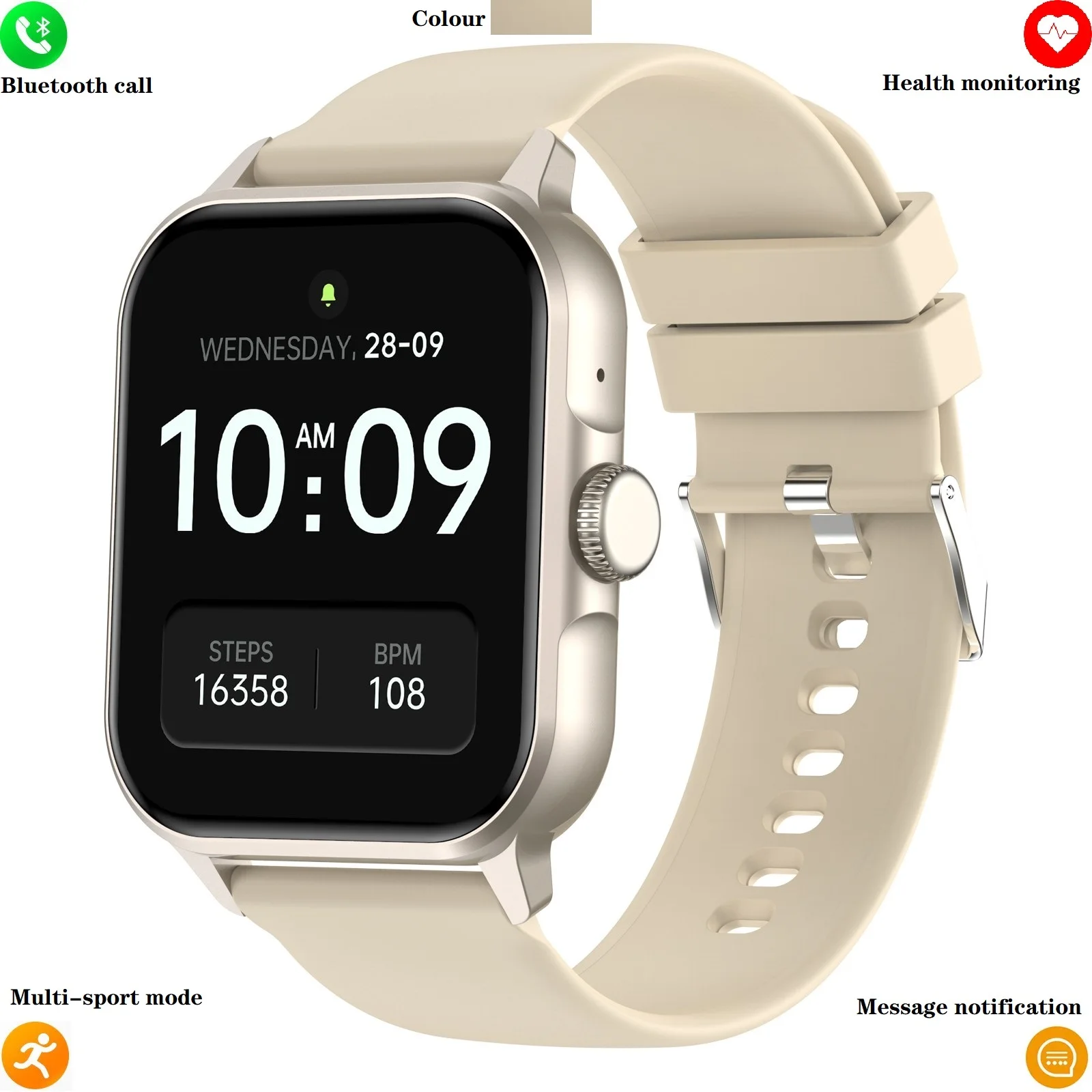 Bluetooth Call Smart Watch 2024 Health Monitor Activity Tracker Message Push Remote Control Photo Smartwatch For Android Apple