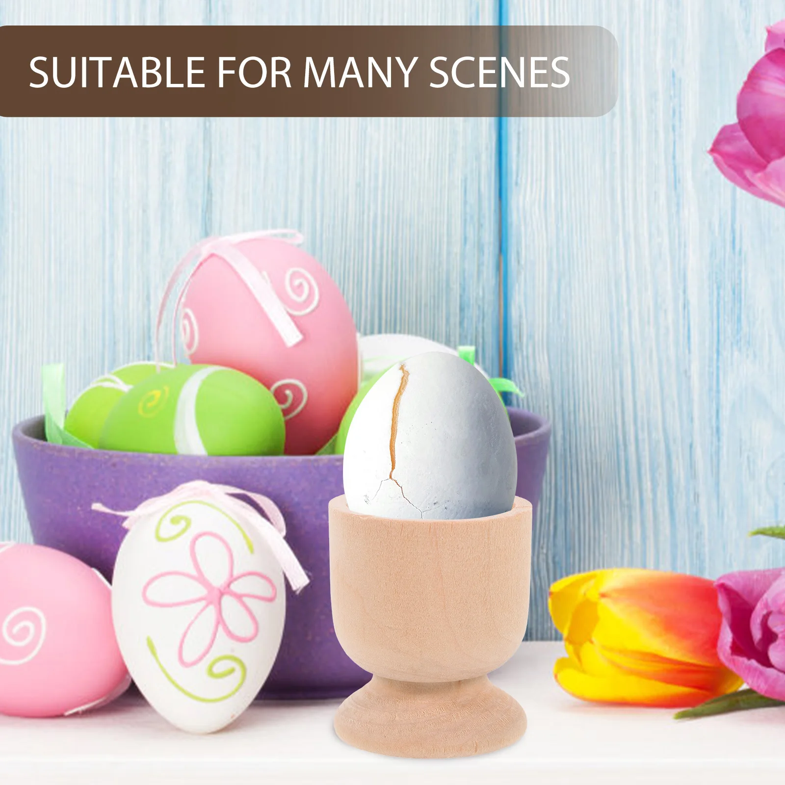 

15pcs Egg Holders Wooden DIY Supply 4 2x3 2cm Easter Egg Holding St Storage Cups Home Kitchen Decor Sewing Accessories