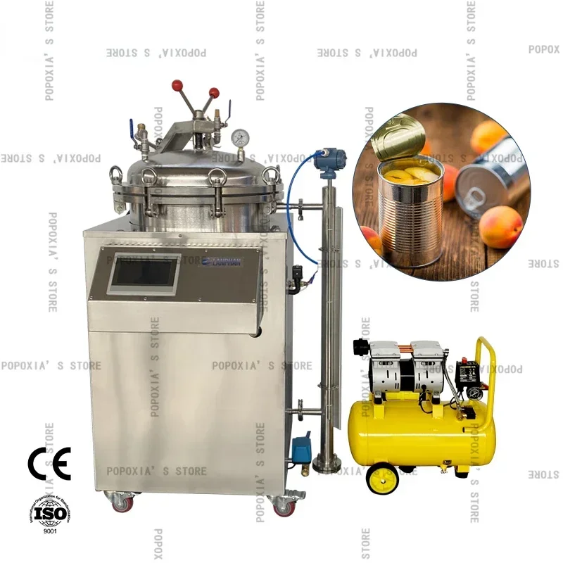 Automatic Laboratory Vertical Steam & Water Bath Fish Canned Food Bottle Milk Sterilizer Sterilization Retort Autoclave