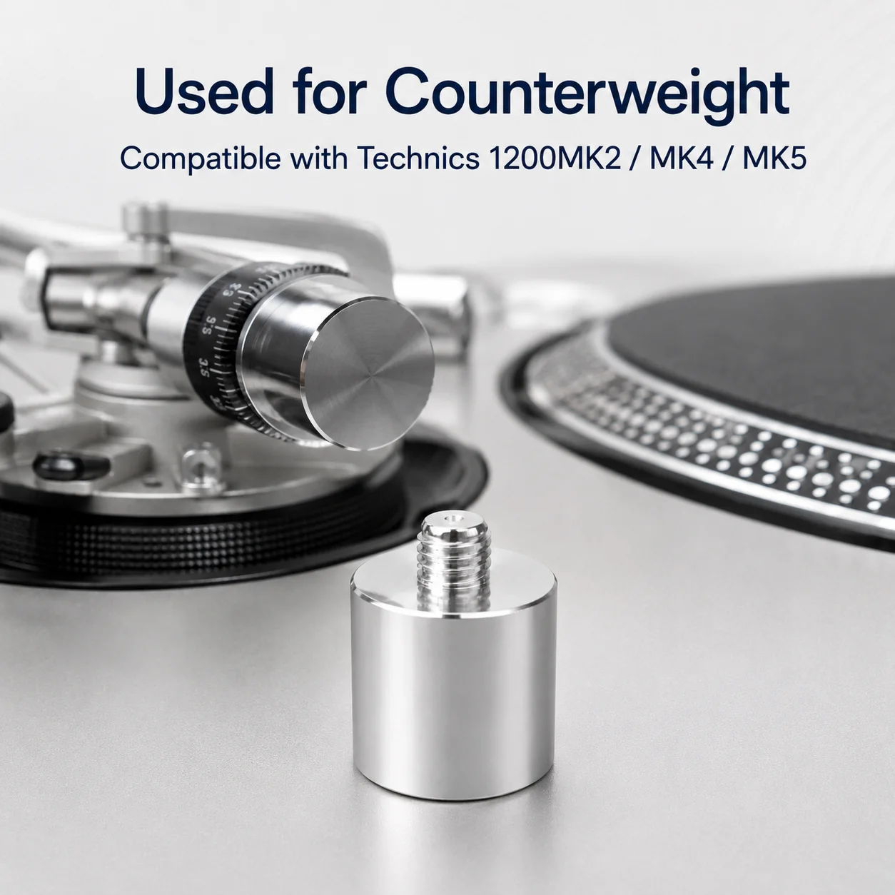 LINGYAN AUDIO Turntable Auxiliary Counterweight for Technics SL-1200MK2 MK4 MK5 12x11mm Tonearm Balance Weight