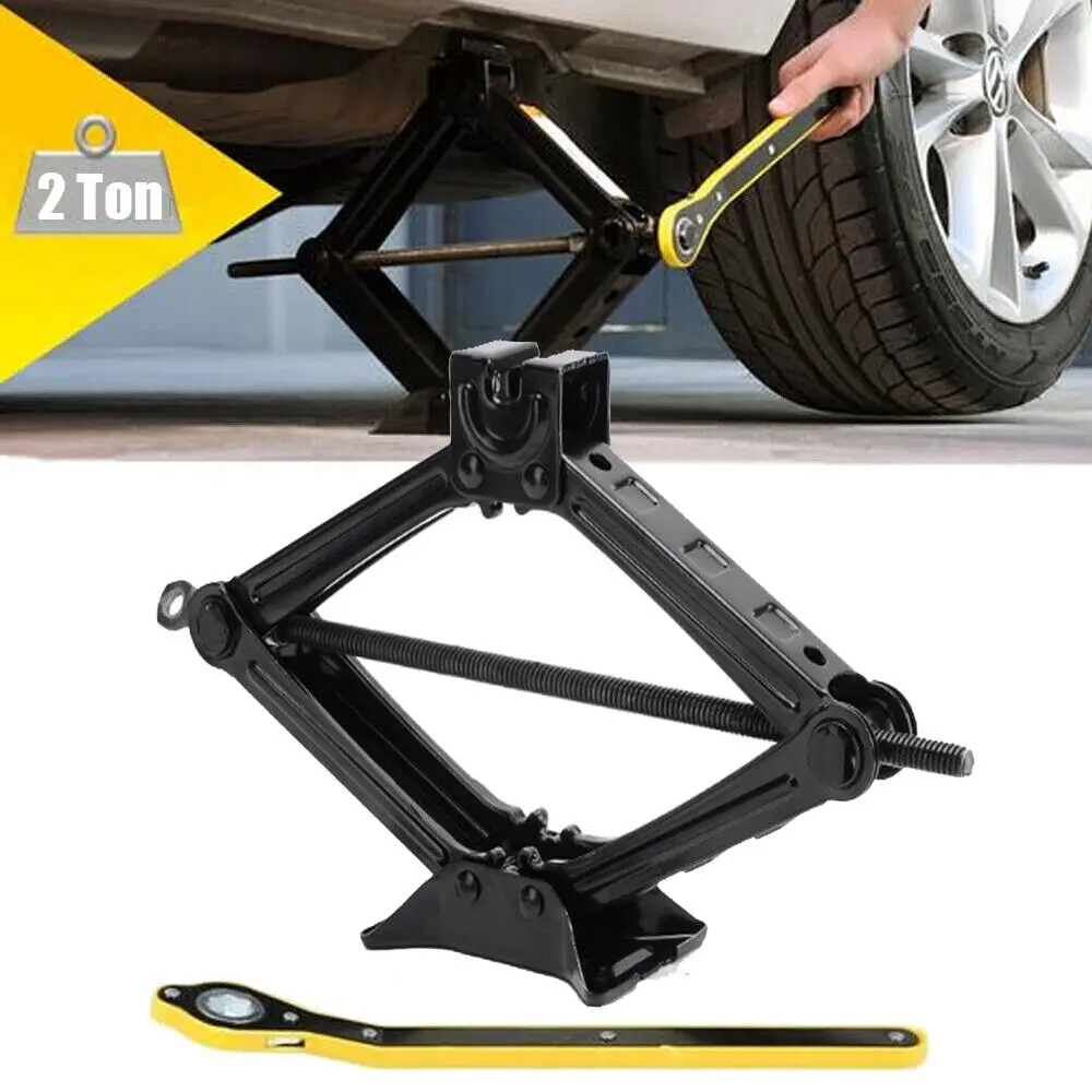 Car Jack 2T Portable Labor-Saving Hand-Crank Car Scissor Jack Car Repair Tire Replacement Special Tool Car SUV