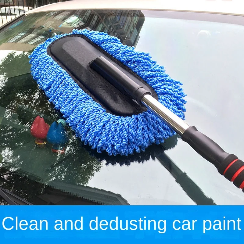 Microfiber Car Wash Brush Mop Kit, Mitt Sponge With Long Handle Car Cleaning Supplies Kit Duster Washing Car Tools Accessori