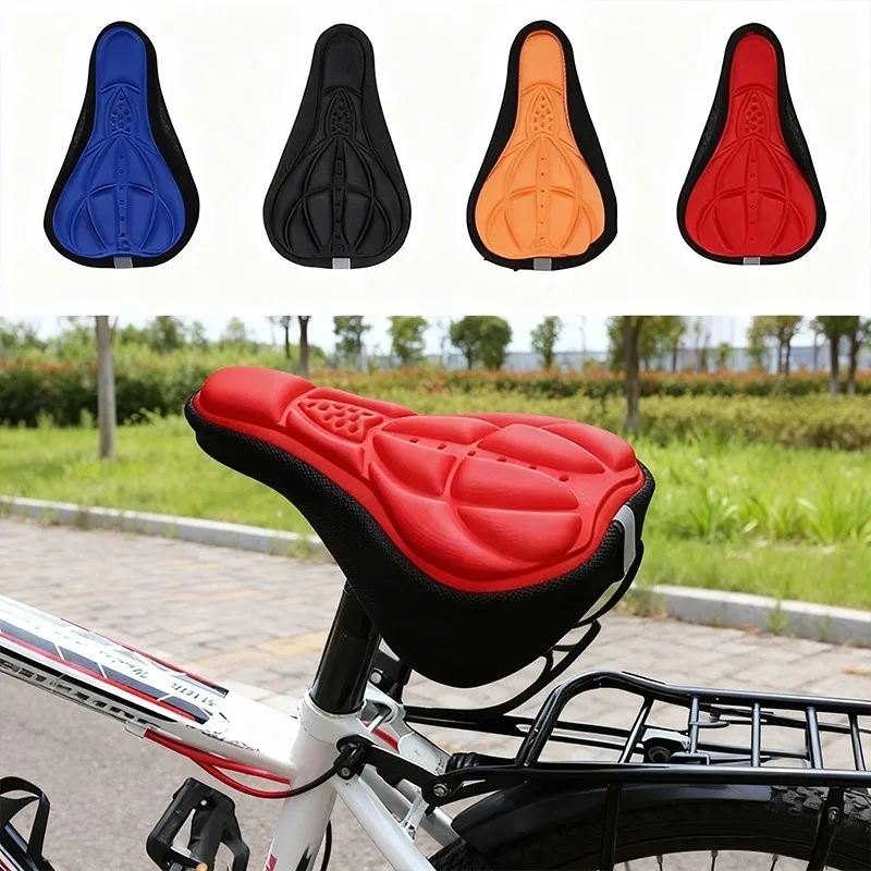 New Bicycle Saddle 3D Soft Cycling Seat Cover MTB Mountain Bike Thickened Sponge Pad Outdoor Breathable Cushion Bike Accessories