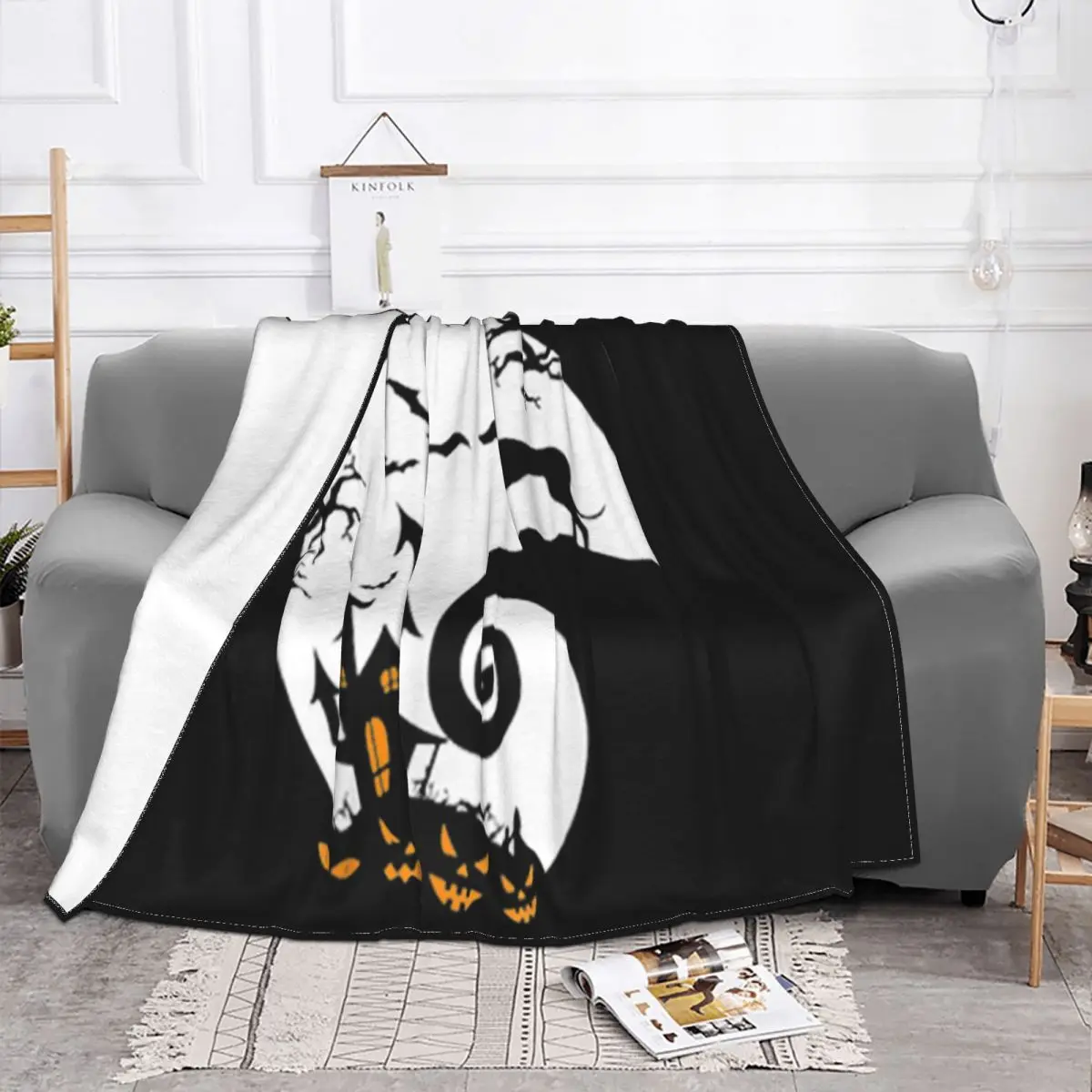 Premium Greyhound And Moon Halloween Costume Chinese Style Designs Any Logo Hipster Aesthetic Throw Blanket