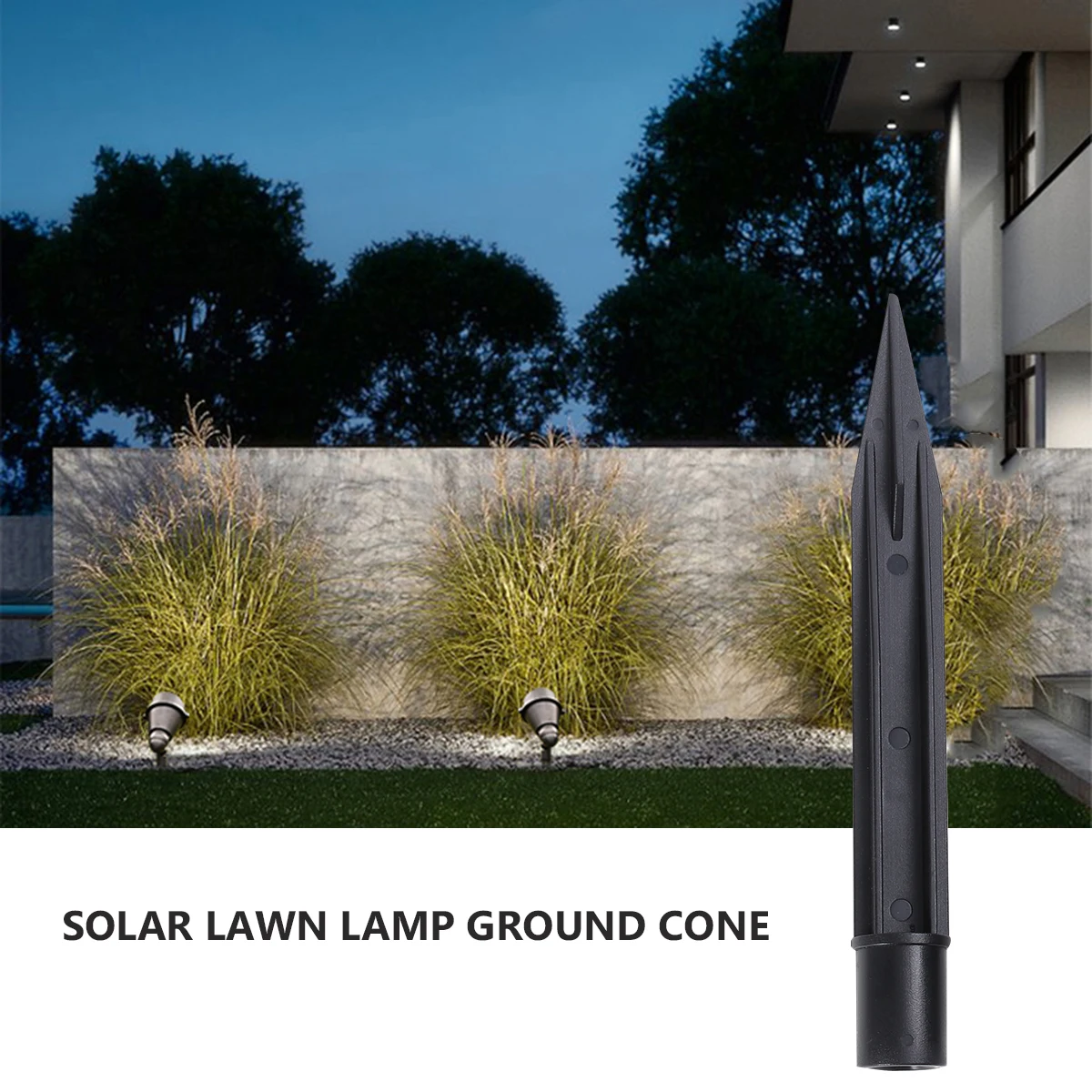 

12 Pcs Lawn Lamp Ground Plug Plastic Corrosion Resistant Landscape Spike Light Holder Sturdy Easy Install for Walkways
