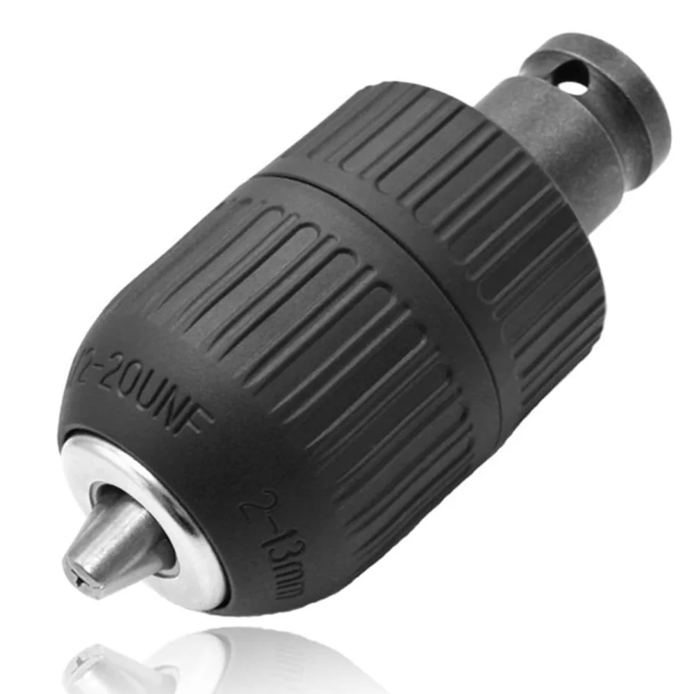 2-13mm Capacity Keyless Drill Chuck Adapter 1/2-20UN Mount Thread Impact Quick Change Conversion Tool for Air Impact Wrench