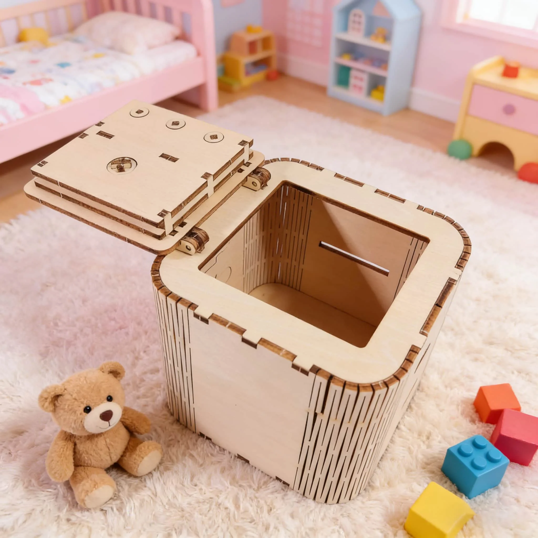 3D Wooden Jigsaw Puzzle Money Box: DIY Premium Assembly Model Toy—A Creative Gift for Women and Girls