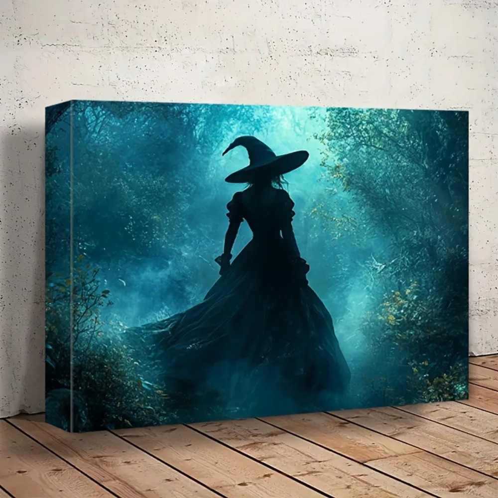 Retro Witch Halloween Gothic Wall art, Rustic Mystery Gothic poster decoration, Horror Dark Academy Gothic decoration