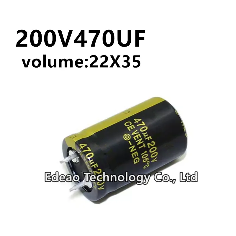 2Pcs/lot 200V 470UF 200V470UF 470UF200V volume: 22X35 mm audio power amplifier inverter aluminum electrolytic capacitor