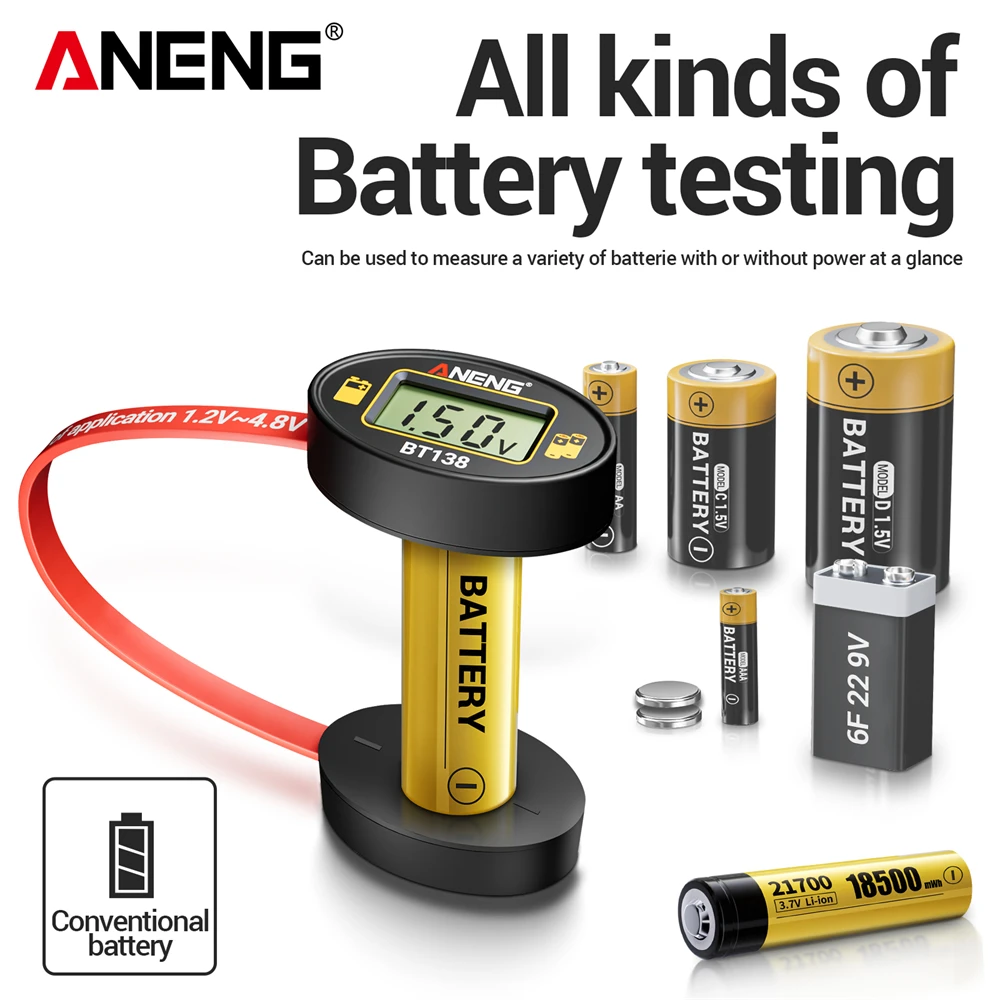 ANENG RT01 Car Relay Tester + BT138 Battery Tester kit 11V-25V Auto Relay 1.2V-4.8V/9V Digital Battery Checker  Repair Home Use image 4