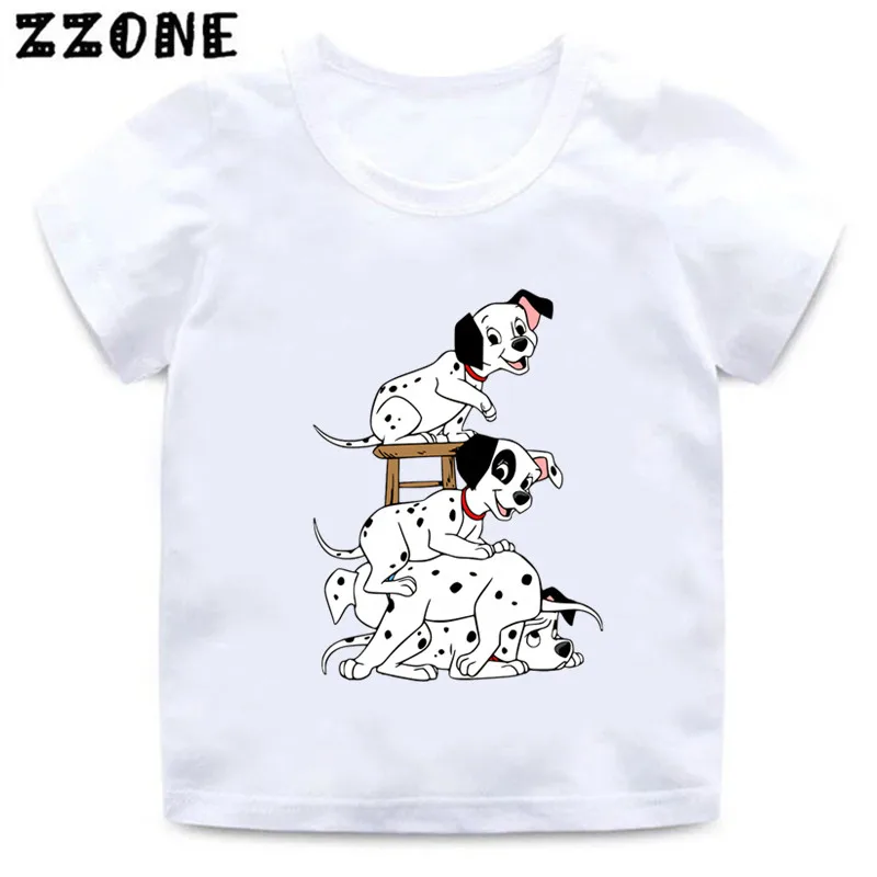 101 Dalmatians Little Spotted Dogs Funny Kids T-Shirts Cartoon Girls Clothes Baby Boys Short Sleeve T shirt O-Neck Children Tops