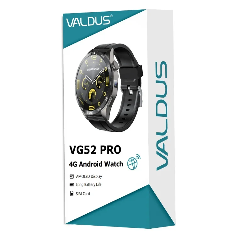 VALDUS VG52 Pro ساعة ذكية AMOLED WIFI GPS SOS NFC 2 + 16G ذاكرة 4G مع كاميرا عالية الدقة رجل أطفال اللياقة البدنية الرياضة 2025 ساعة ذكية