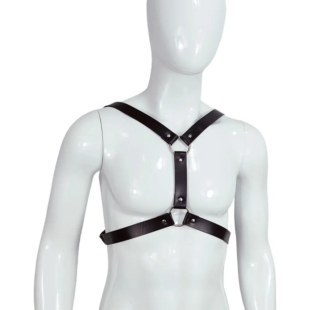 Arnés corporal para el pecho de cuero Punk para hombre, correas góticas fetiche, cinturones para espada masculina, accesorios de ropa de Bondage Sexual Gay ajustables