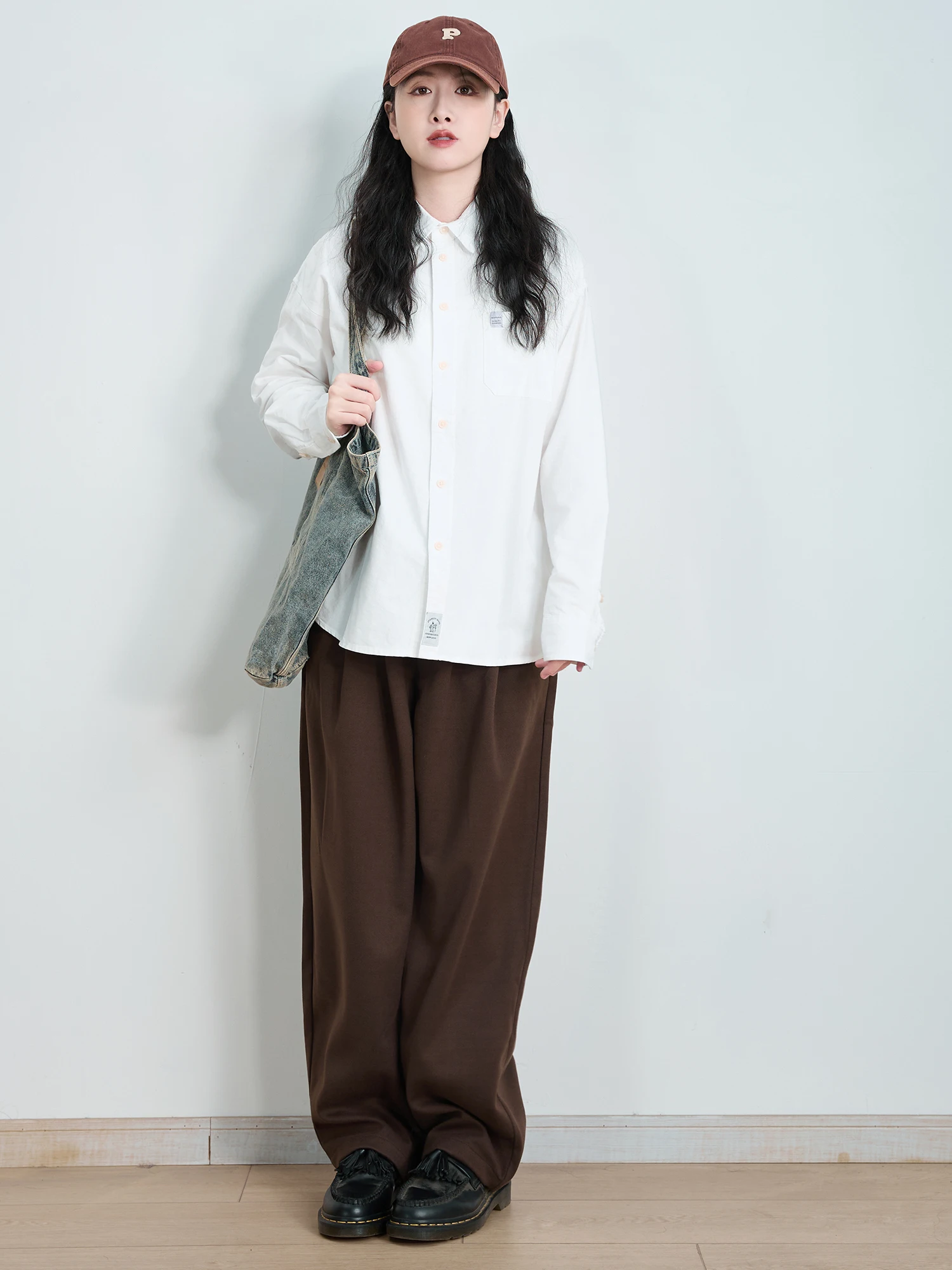 

Рубашка в японском стиле свободного кроя с длинными рукавами, повседневная, из дышащего хлопка, для мужчин и женщин, парная, весна-осень, минималистичная, белая