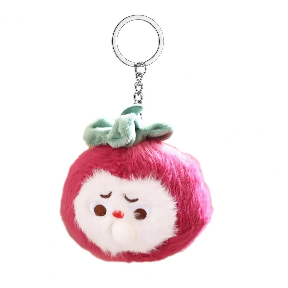 

Cute Backpack Charm Doll Pendant Keychain Cute Bubbling Lychee Plush Keychain Small Stuffed Fruit Pendant Mangosteen for Girls
