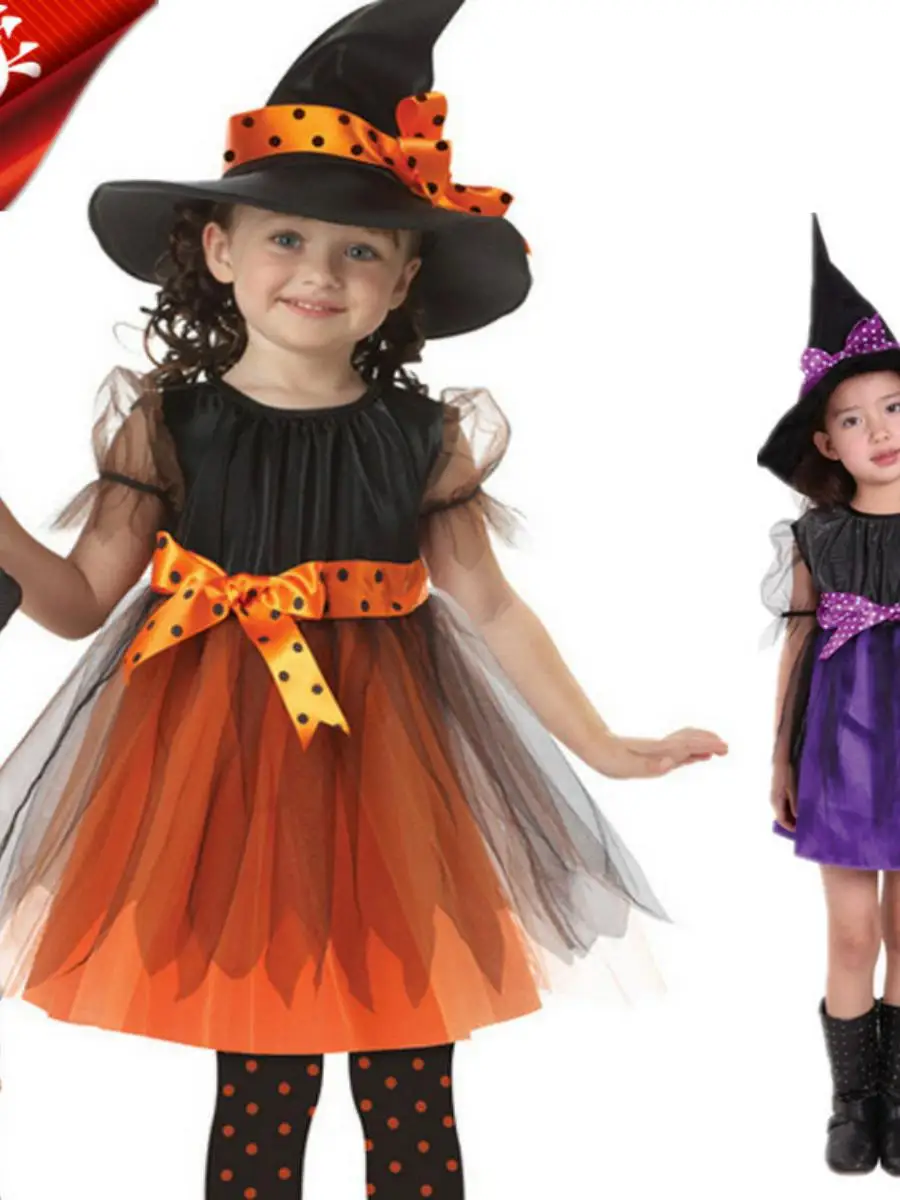 

Костюм ведьмы на Хэллоуин, детский костюм для косплея, украшение для выступлений, полиэфирное волокно, традиционная китайская сцена...