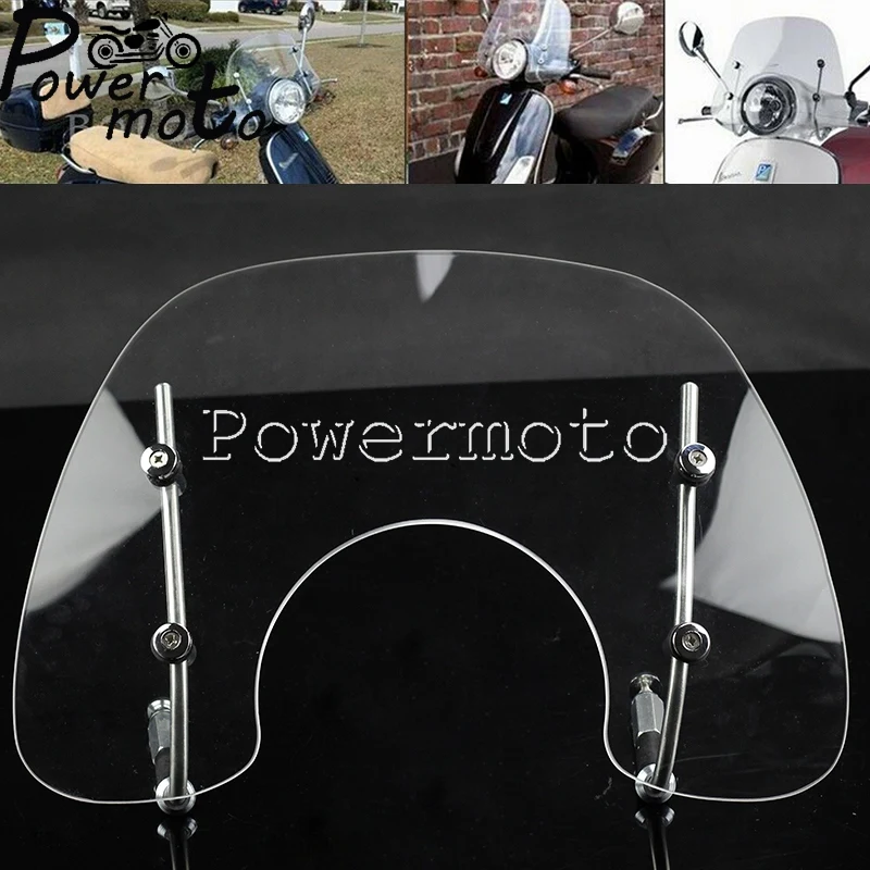 Clear Motorcycle Flyscreen Bolt-On Windscreen Windshield Wind Screen Air Deflector Spoiler Protector For Scooter Primavera 150