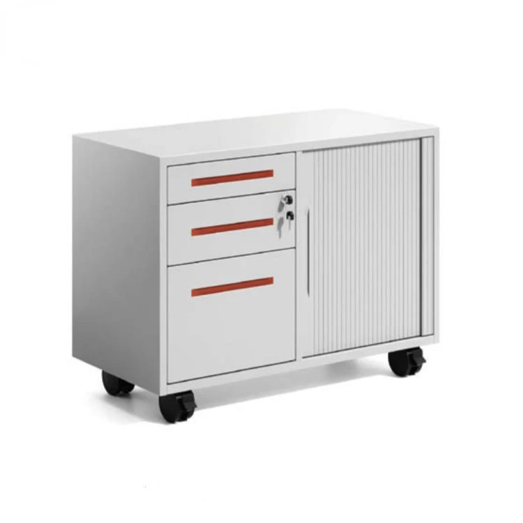 Office storage cabinet stainless steel 3 drawer mobile pedestal cabinet used under the desk file cabinet