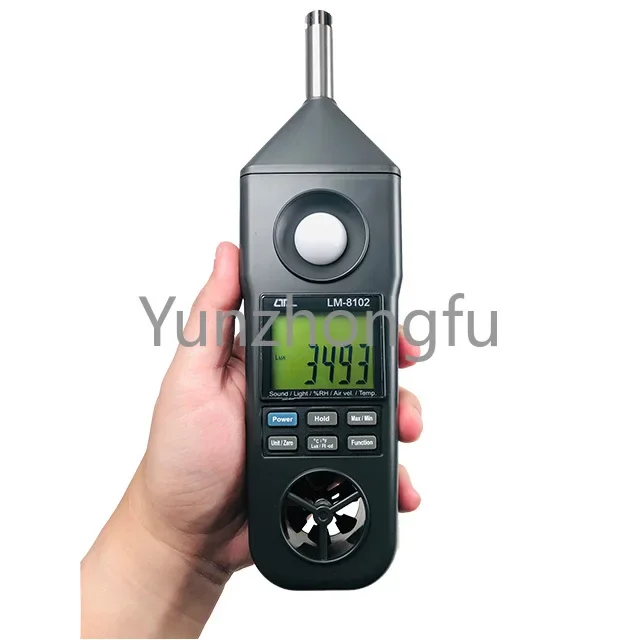 -8102 Digital Sound, Anemometer, %RH, Temp. Type K, Light Meter,