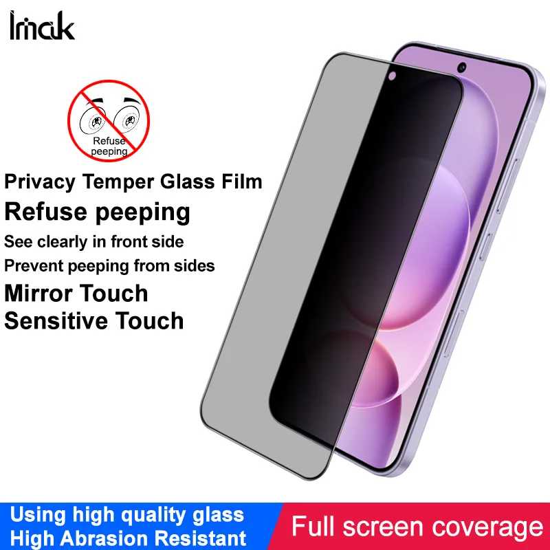 IMAK Privacy Tempered Glass for Honor Magic8 Pro Air 5G Screen Protector Film Support Fingerprint