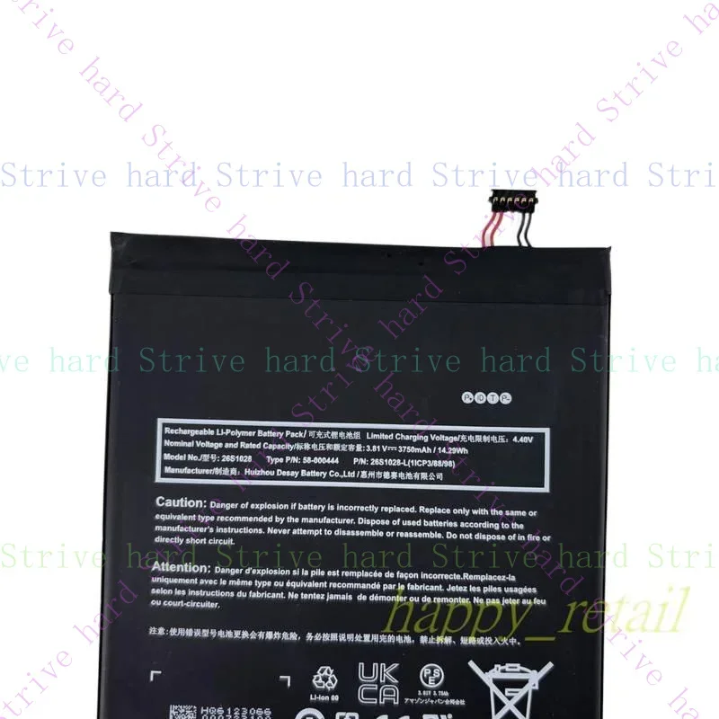 

Оригинальный аккумулятор 26S1028 для Amazon Fire 7 (12-го поколения) P8AT8Z Tablet-2022, выпуск