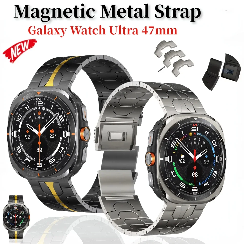 

Магнитный металлический ремешок для Samsung Galaxy Watch Ultra 2025 47 мм, удобный браслет из нержавеющей стали, браслет Galaxy Watch Ultra