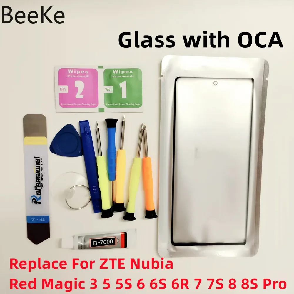 Front Glass Touch Screen + OCA For ZTE Nubia Red Magic 3 5G 5S 6 6S 6R 7 7S 8 8S 9 9S Pro+ Plus Outer LCD Display Lens Replace