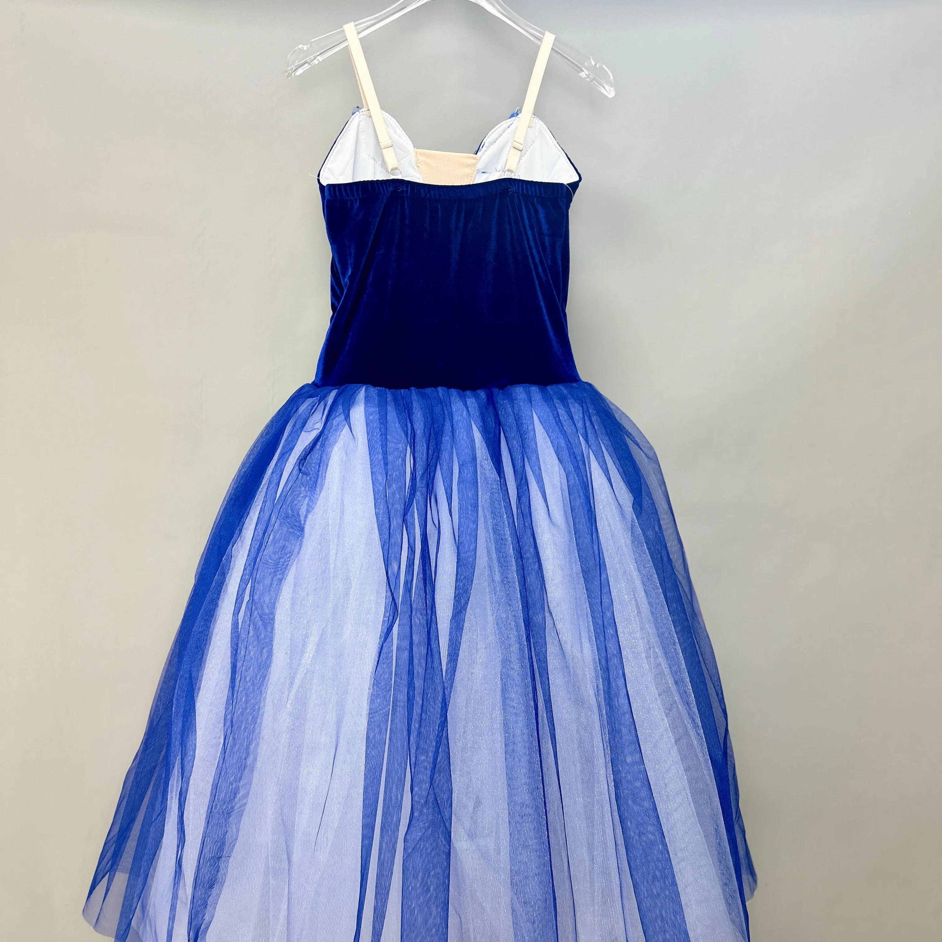 Blue Ballet Tutu Skirts Chidren Long Romantic Tutus Performance Costumes Princess Dance Practice Ballerina Dress Women