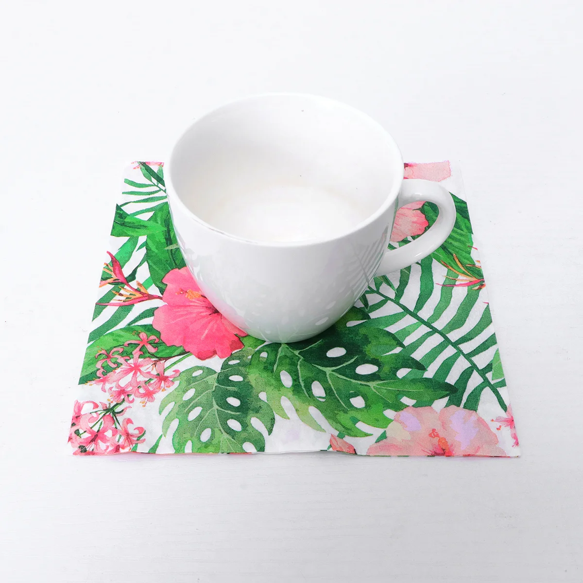 20PCS Hawaii Disposable Party Supplies Decorative Monstera Flower Napkins Paper Party Napkins for Summer Carnival