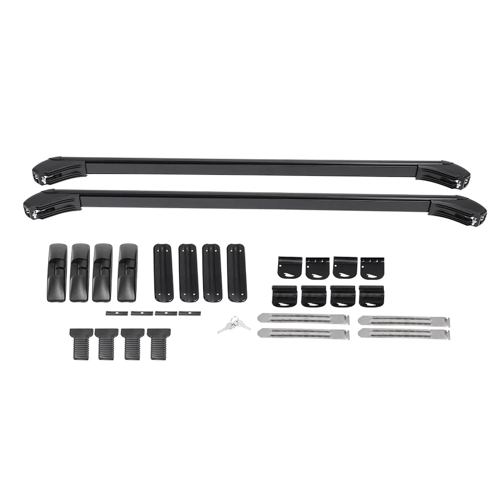 

Universal 2x Aluminum Car Top Luggage Roof Rack Cross Bars Carrier With 2 Keys