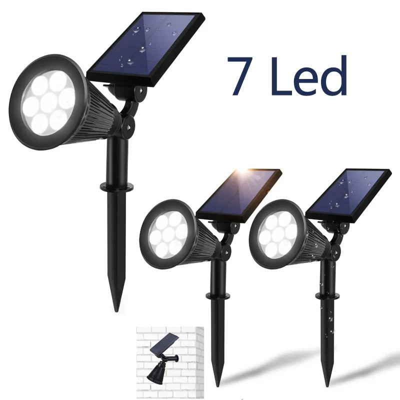 1Pcs 7LED Outdoor Solar Lights RGB Changing Lawn Ground Lamp IP65 Waterproof Landscape Spotlights Lighting For The Garden Decor