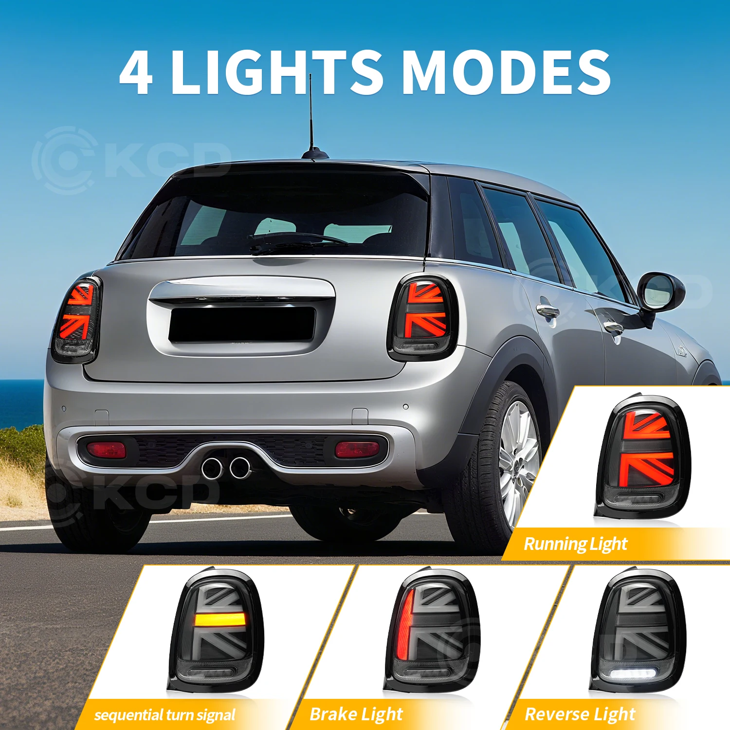 New Union Jack LED Rear Lights for Mini Cooper 3rd Gen F56 F55 F57 2014-UP Plug&Play DOT/E-mark Certified