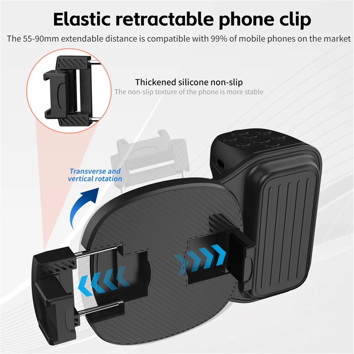 A20M Phone Bluetooth Handheld Sefile Stick Handle Stabilizer Vlog Selfie Fill Light Photography Accessories Black