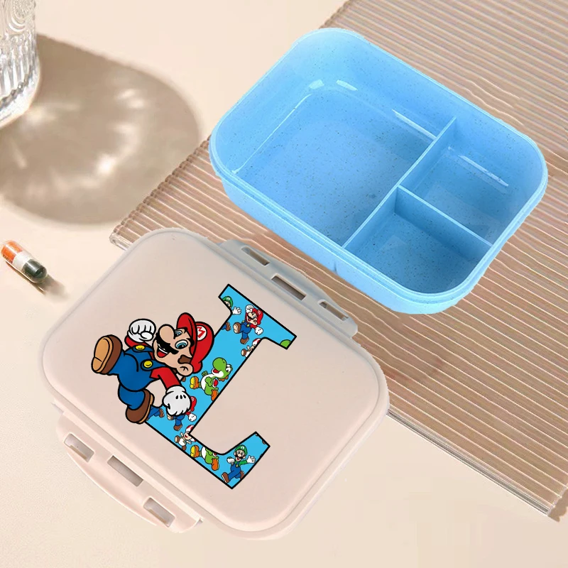 New Super Mario Bento Lunch Box Boys School Food Storage Containers Cartoon letter A-Z Printed Lunch Box Children Birthday Gifts